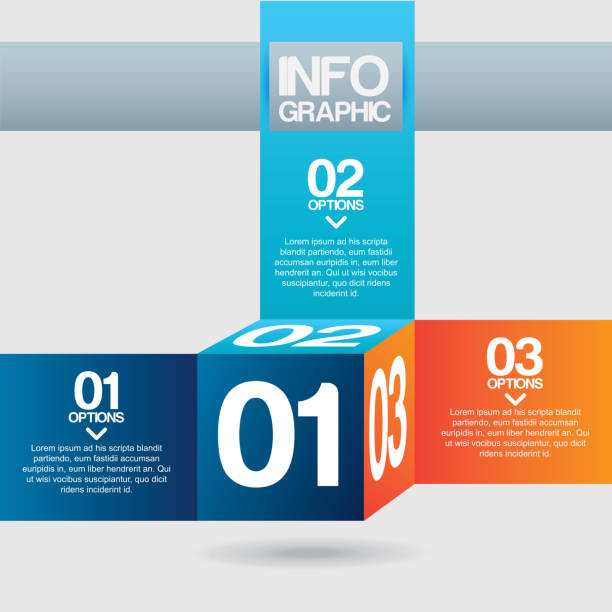 infografika - orange visualization built structure cube stock illustrations
