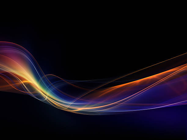 istock Colorful fractal wave on black background 466002489