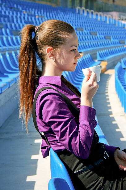 istock Young businesswoman drinking tea 466002749