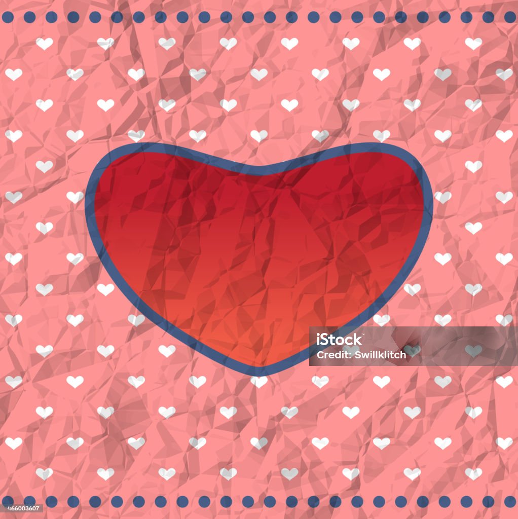 Arrugado Vintage corazón bastidor - arte vectorial de Amor - Sentimiento libre de derechos