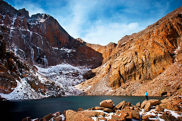 горные рассматриваются chasm озеро - mountain peak long colorado mountain стоковые фото и изображения