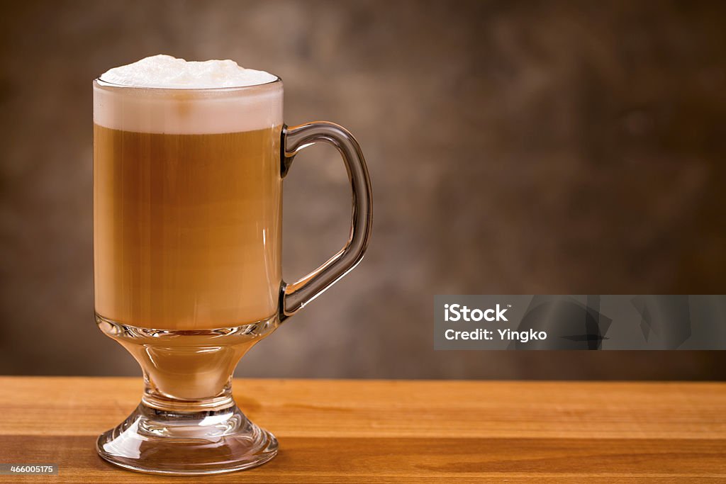 Latte coffee Latte coffee on wooden table with copyspace Breakfast Stock Photo