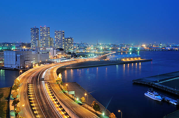 Minato mirai Ponte de Yokohama, Japão - fotografia de stock