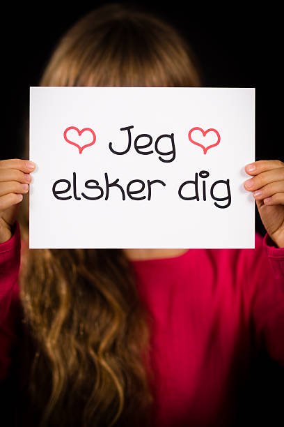 istock Child with words Jeg Elsker Dig - I Love You 466007382
