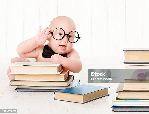 Baby Glasses Books Preschool Kid Early Childhood Education And Development Stock Photo - Download Image Now