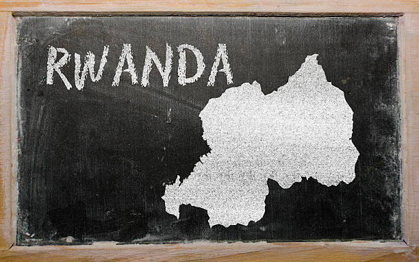 istock outline map of rwanda on blackboard 466007916