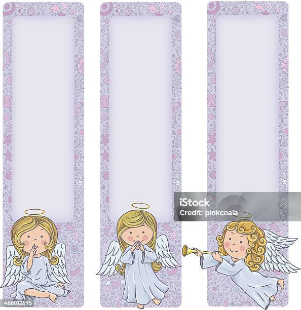 Banner Verticale Con Angeli Carini - Immagini vettoriali stock e altre immagini di A forma di stella - A forma di stella, Ala di animale, Amore