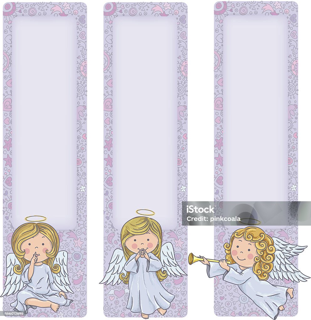 Vertical banner com um lindo angels - Royalty-free Amor arte vetorial