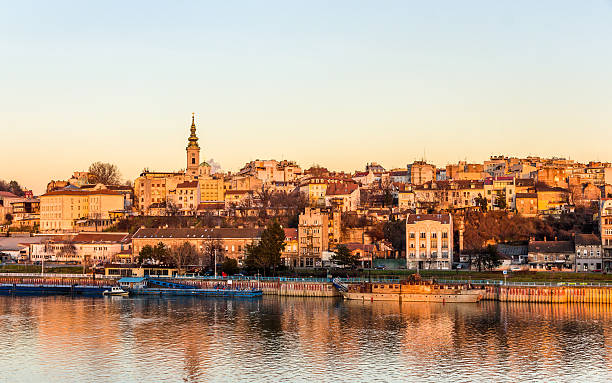 widok belgrad z sawa – serbia - river sava zdjęcia i obrazy z banku zdjęć