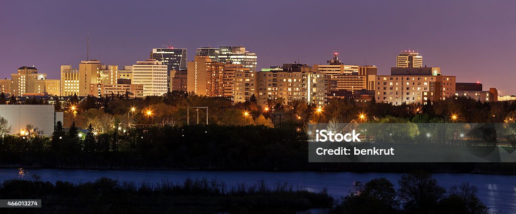 Skyline of Regina, Saskatchewan at night Skyline of Regina at sunset. Regina, Saskatchewan, Canada Regina - Saskatchewan Stock Photo