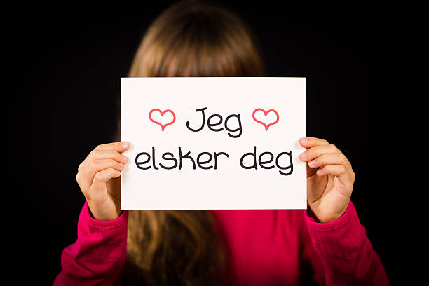 istock Child with Norwegian words Jeg Elsker Dig - I Love 466013370
