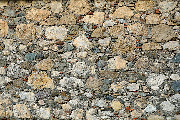 istock Old wall made of different various, stones 466013988