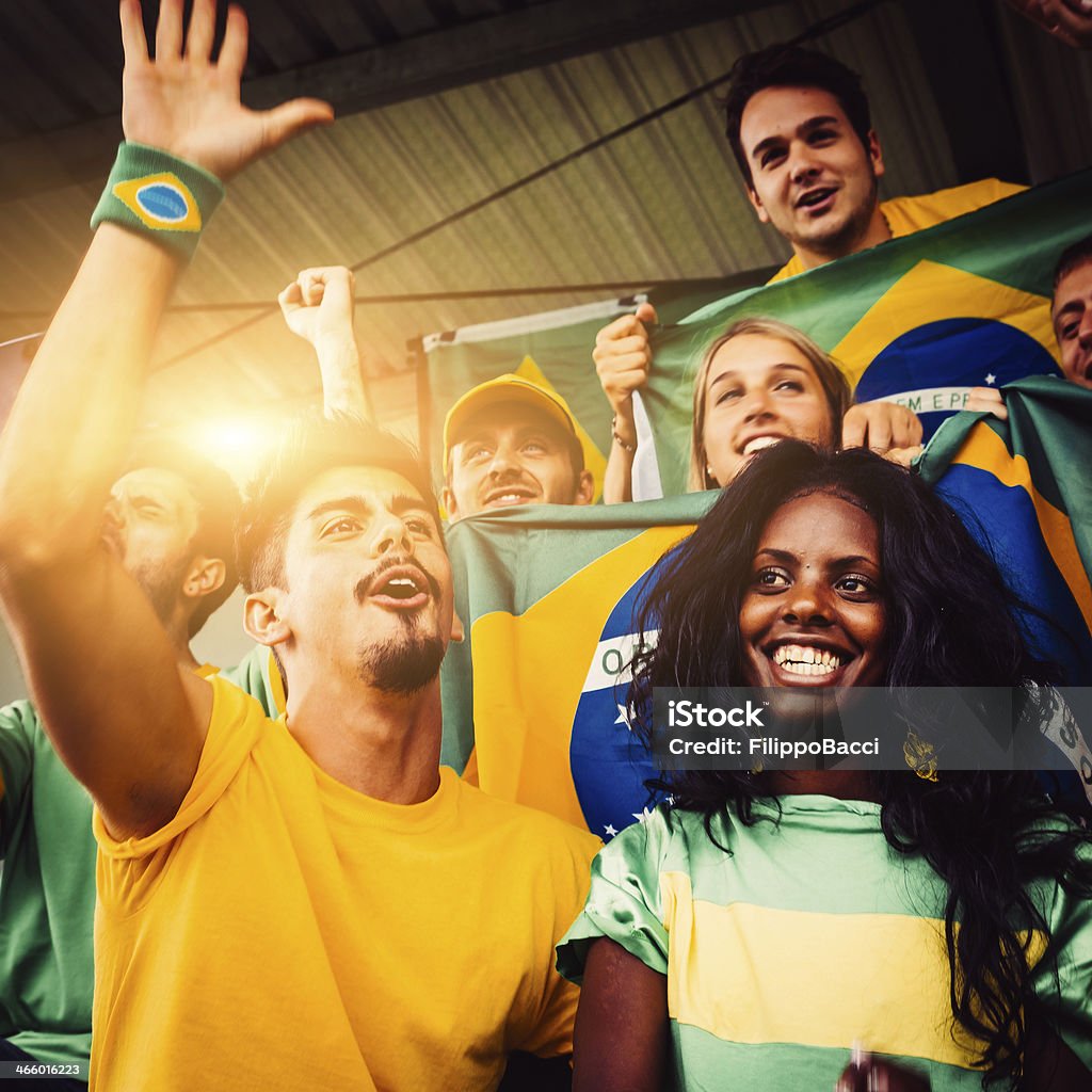 Brasilianische Fan im Stadion - Lizenzfrei 2014 Stock-Foto