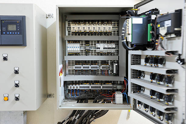 industrial elektrische control panel - electric panel stock-fotos und bilder