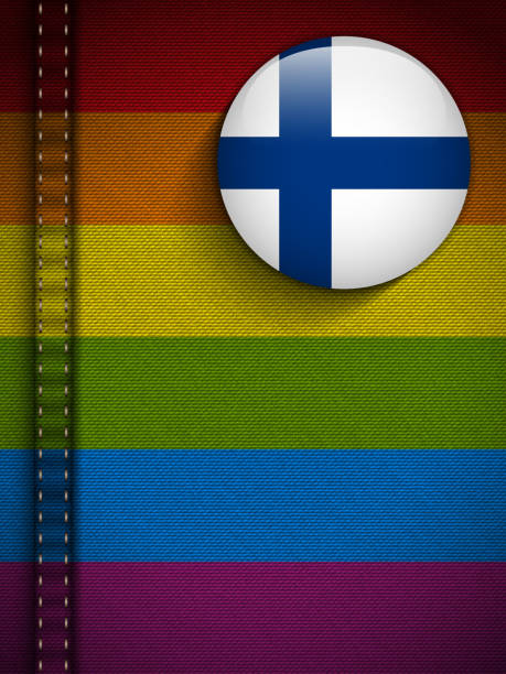 ゲイのフラグボタンジーンズのファブリックで質感フィンランド - symbols of peace flag gay pride flag banner点のイラスト素材／クリップアート素材／マンガ素材／アイコン素材