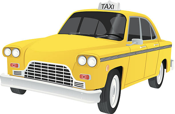 illustrazioni stock, clip art, cartoni animati e icone di tendenza di taxi giallo - yellow taxi