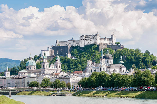 istock Salzach river on its way through Salzburg, Austria 466019322