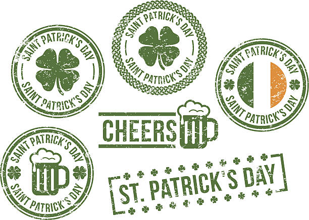 st. patrick's day-gumowy znaczki - irish culture obrazy stock illustrations