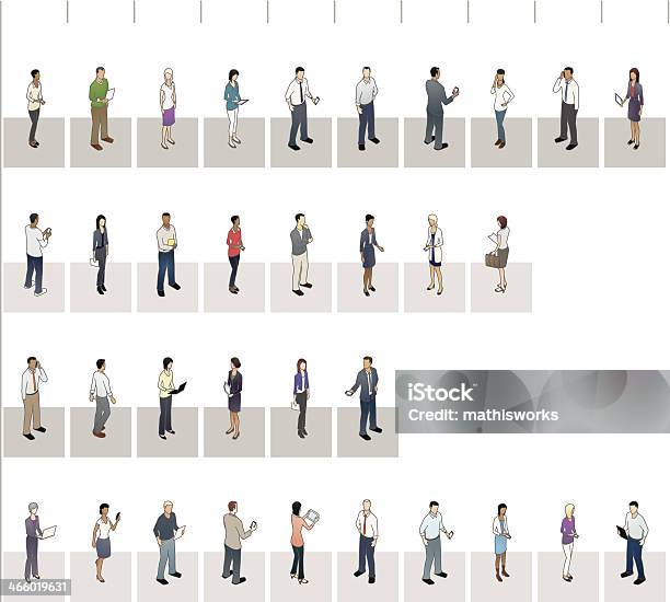 Poziomy Wykres Słupkowy Z Ludźmi - Stockowe grafiki wektorowe i więcej obrazów Ludzie - Ludzie, Rzut izometryczny, Trójwymiarowy