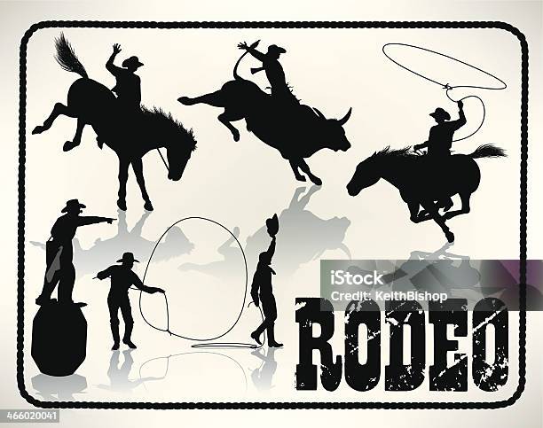 Rodeo Bull Rider Lasso Cowboy Clown Stock Illustration - Download Image Now - Bull Riding, Rodeo, Cowboy