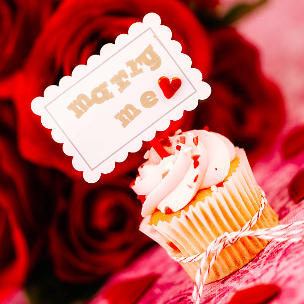 istock Wedding Cupcake with Marry Me Sign 466022651