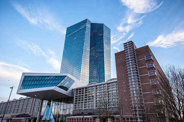 The new bulding of the European Central Bank Headquarters, ECB, EZB, in Frankfurt, Germany