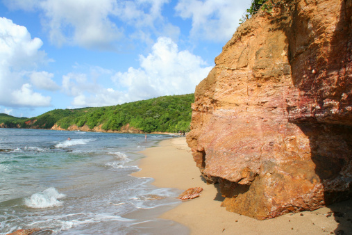 Beach in Tartane Martinique island.