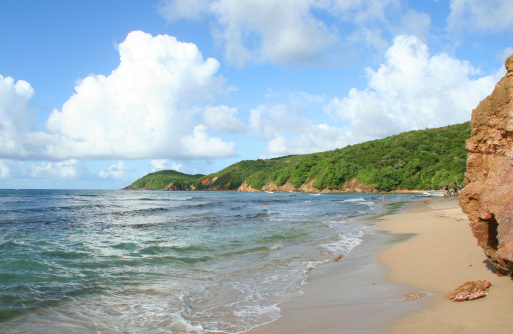 Beach in Tartane Martinique Island.