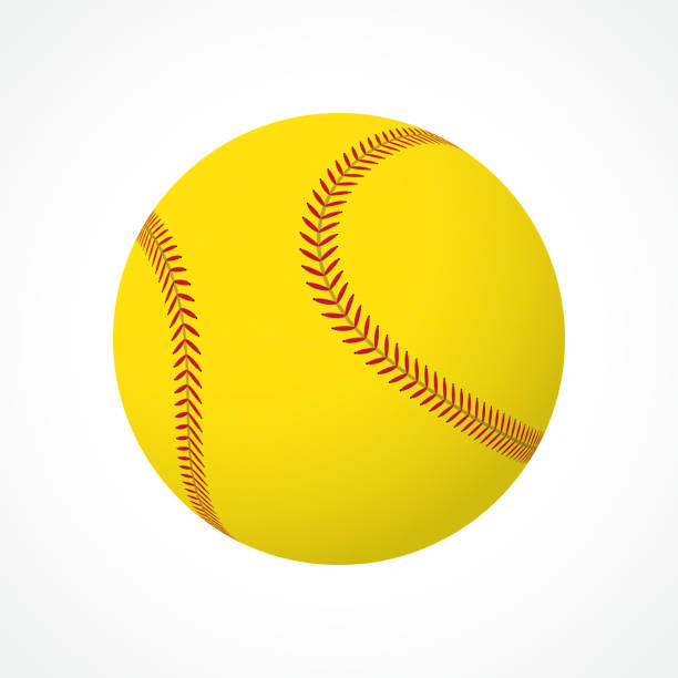 illustrazioni stock, clip art, cartoni animati e icone di tendenza di palla da softball - art painted image ball baseball