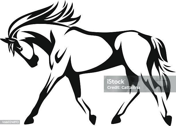 Trotting Horse Stock Illustration - Download Image Now - Clip Art, Mustang - Wild Horse, Activity