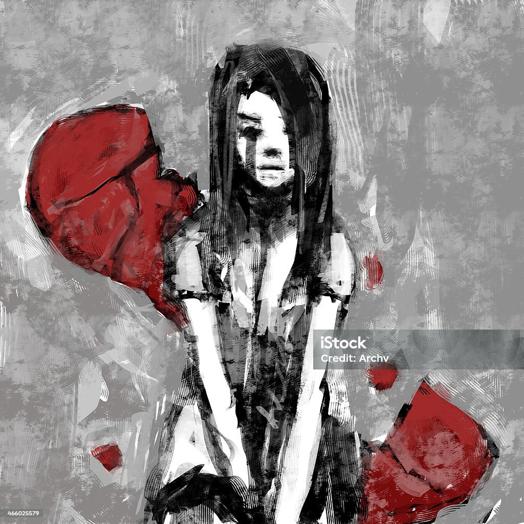 Brokenhearted Girl Stock Illustration - Download Image Now ...