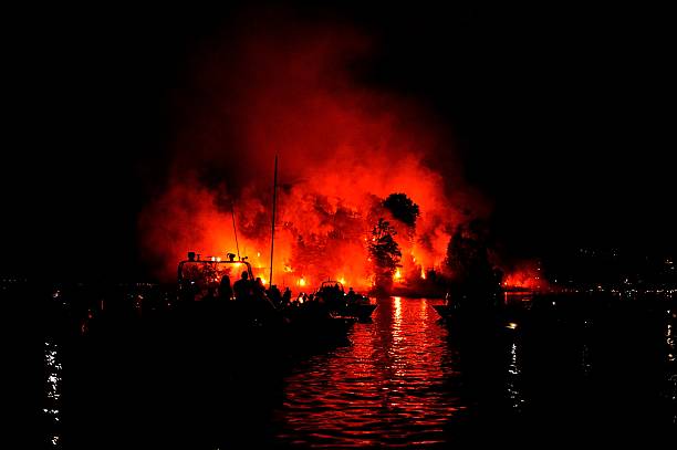 The Saint John's fireworks take annually place around June 24 on the island of Comacino, the only island in Lake Como in Italy. The fireworks and musical display are part of \
