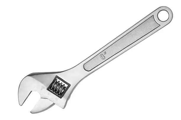 Adjustable wrench isolated on white background