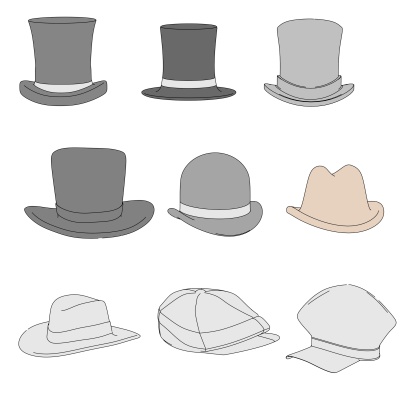 cartoon image of hats (accessories)