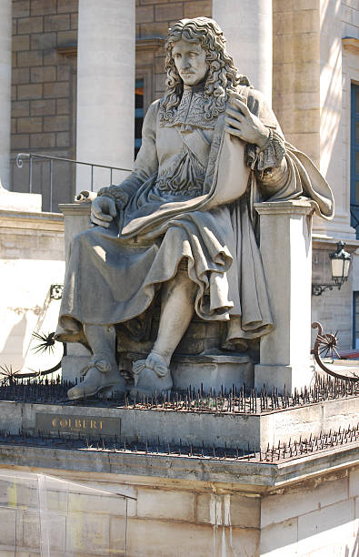 Jean-Baptiste Colbert statue in Paris France stock photo