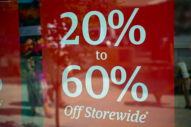 istock Twenty to sixty percent off sign 466031495
