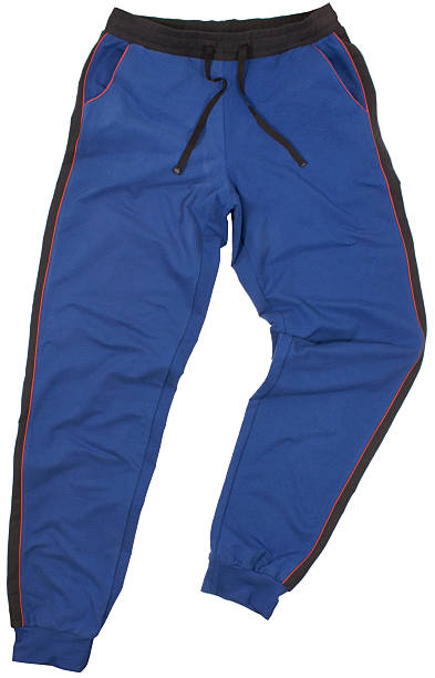 istock Blue sport sweatpants isolated on white background 466031499