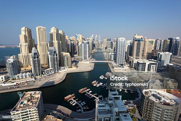 Dubai Marina View Stock Photo - Download Image Now - Dubai Marina, Yacht, Aerial View