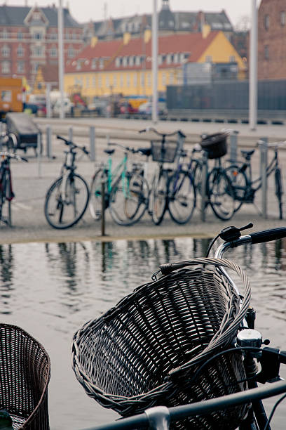 istock bicycle basket on the square of Copenhagen 466032292