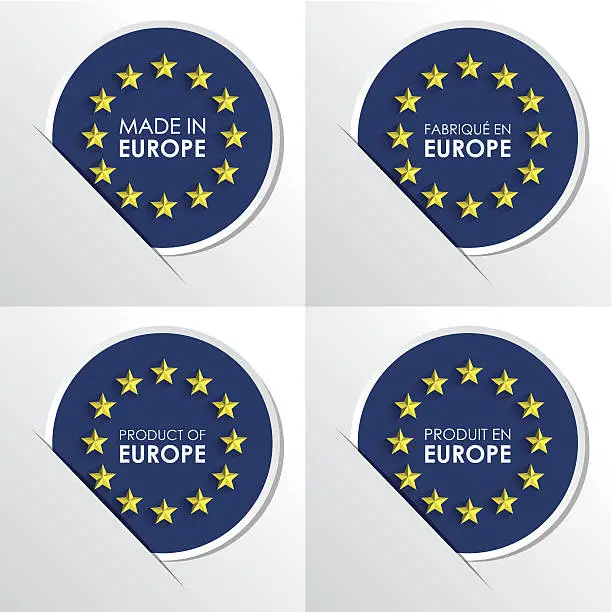 Vector illustration of Made In Europe Badge