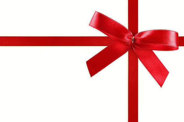 istock shiny red satin ribbon with bow on white 466036959