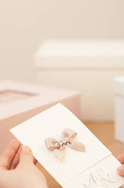 istock Woman holding a wedding invitation 466036980