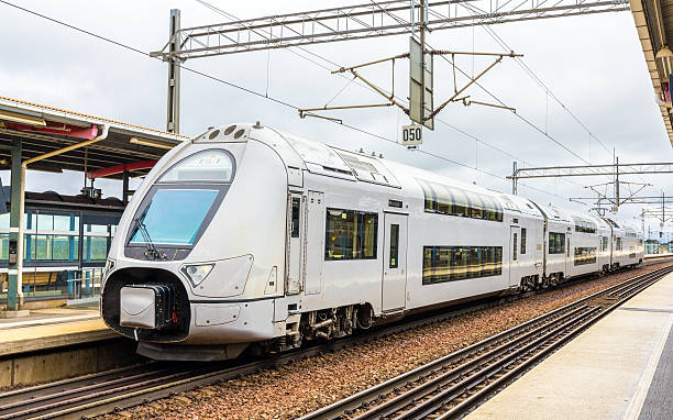 istock Modern double-decker train in Sodertalje syd station - Sweden 466037788