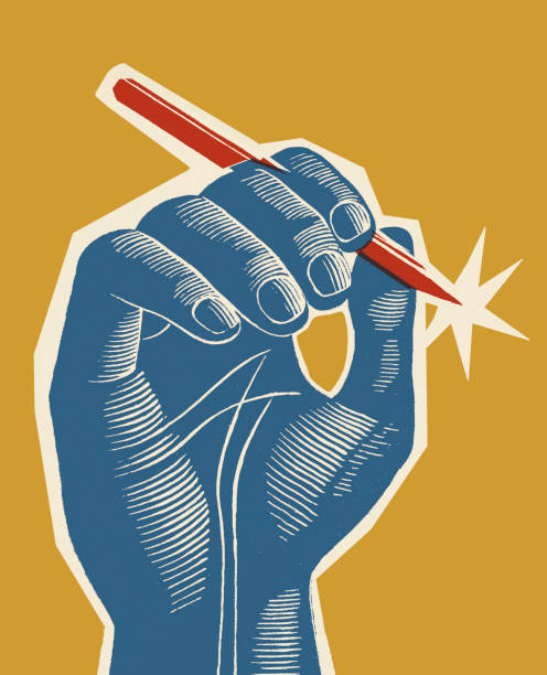 Blue Hand Holding Red Pen http://csaimages.com/images/istockprofile/csa_vector_dsp.jpg author stock illustrations