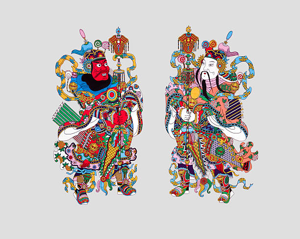 中国風ドアの神 - chinese god ストックフォトと画像