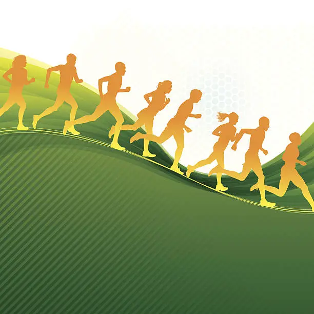 Vector illustration of Jogging Club or Track & Field Cross Country Background