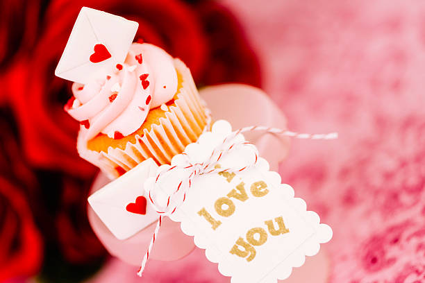 istock Valentine Cupcake with Love You Sign 466038757