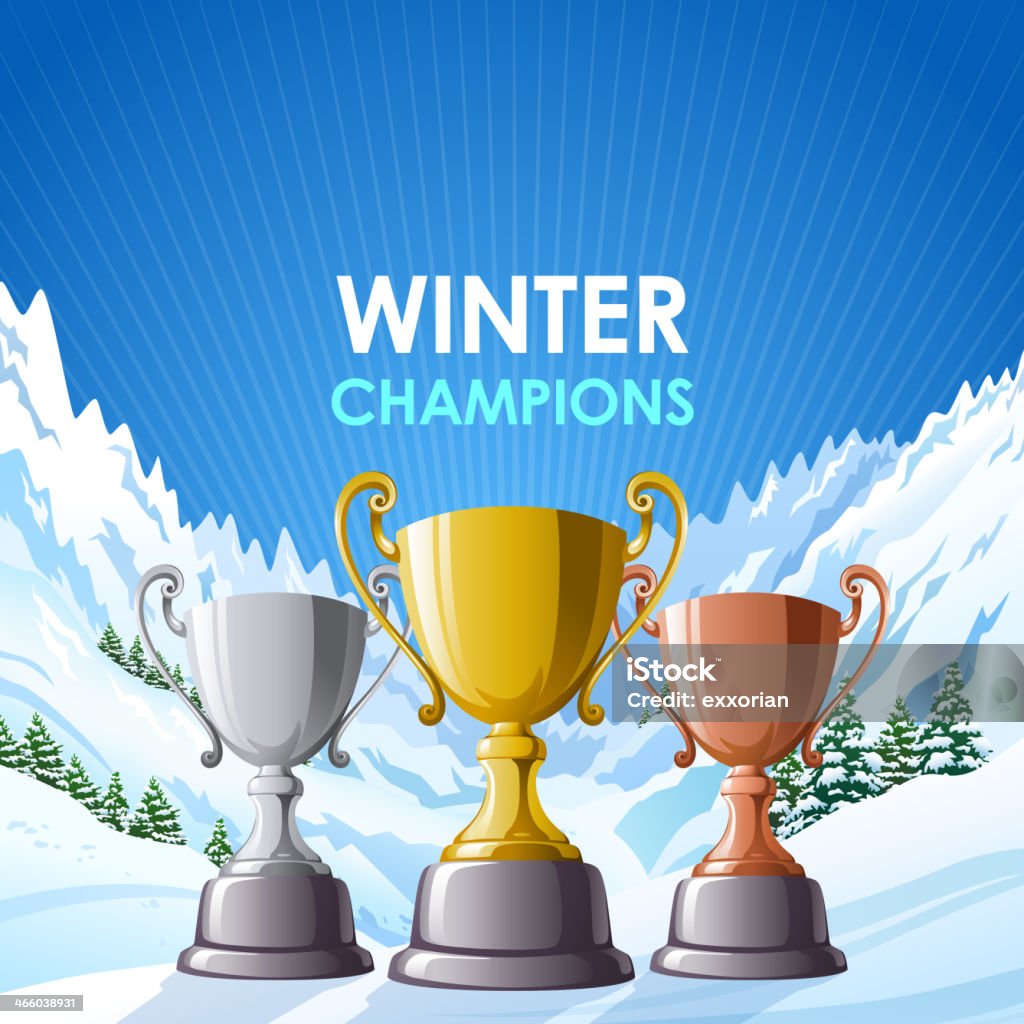 Winter Champions Trophies Winter champions trophies. International Multi-Sport Event stock vector