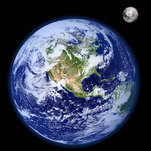 Earth and moon 3D rendered.(Some graphics in this image is provided by NASA and can be found at http://visibleearth.nasa.gov and http://grin.hq.nasa.gov) planet earth photos stock pictures, royalty-free photos & images