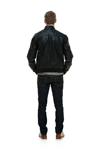 istock Rear view of casual man looking away 466041414